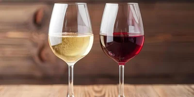red and white wine