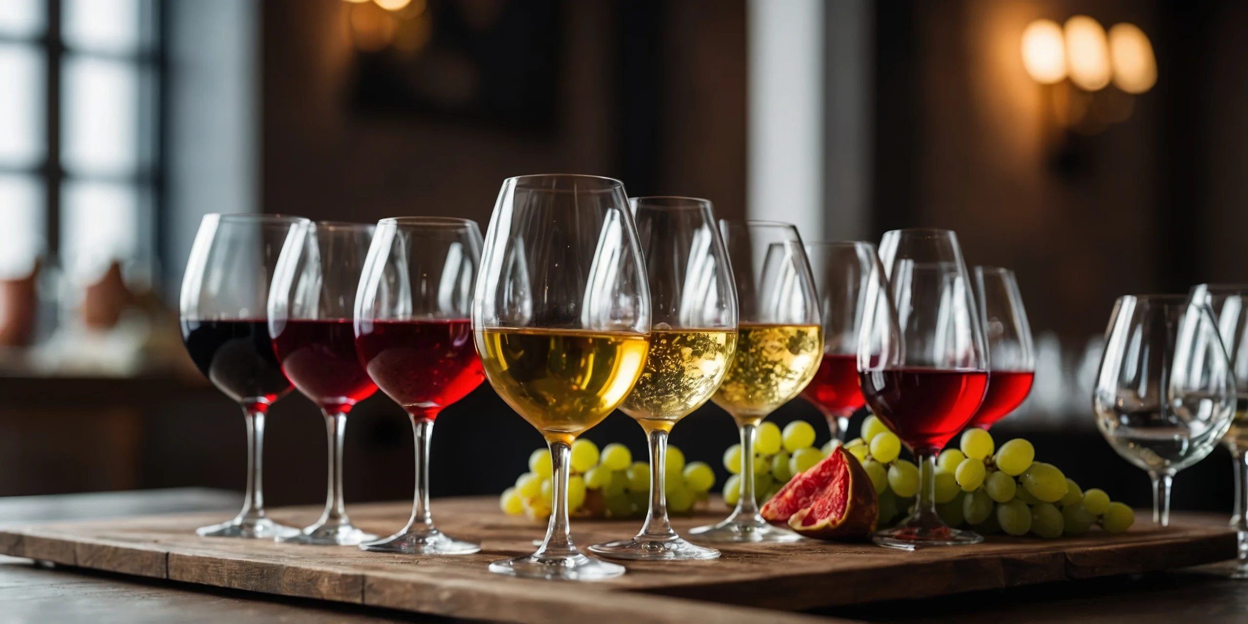 red and white wine